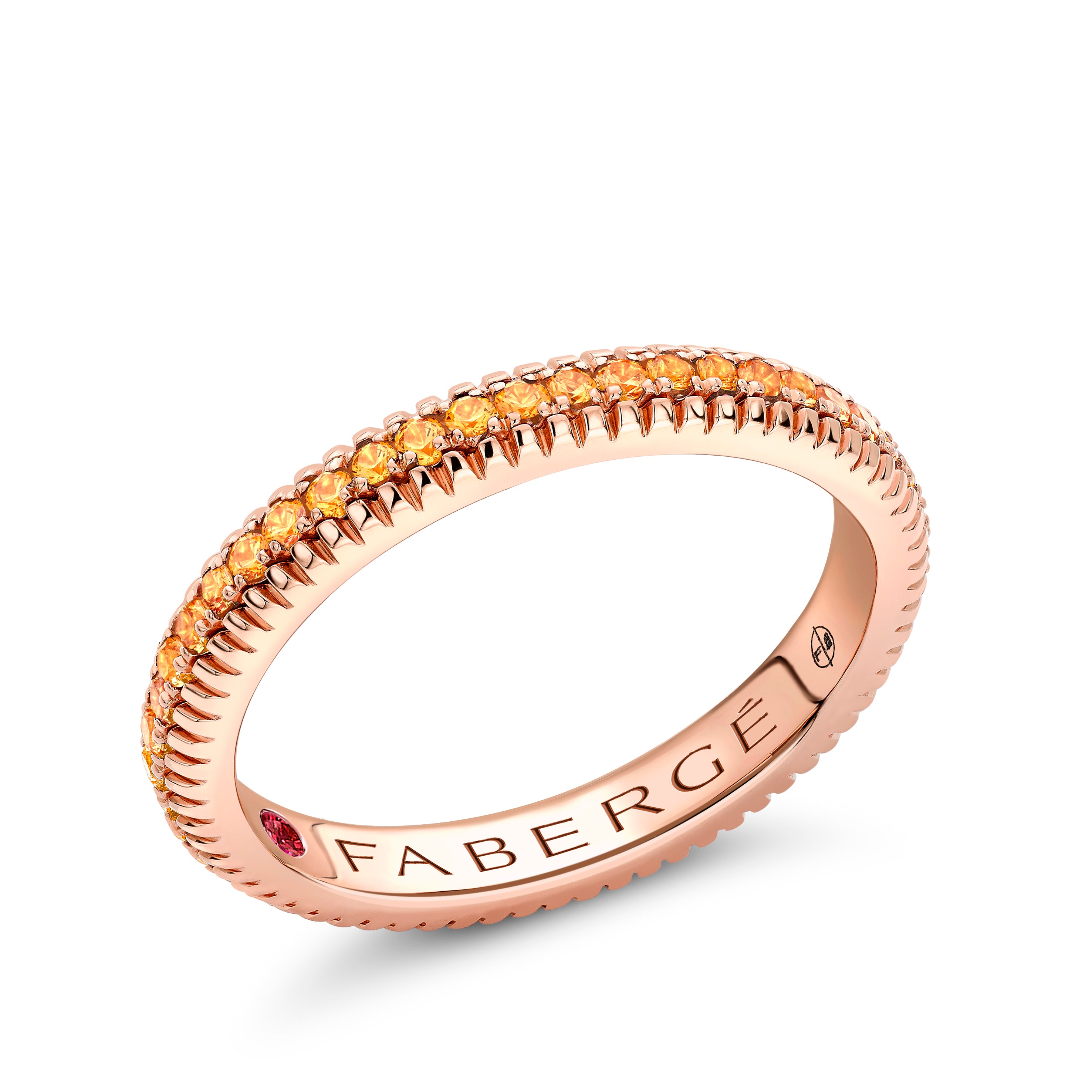 Fabergé Love by Fabergé Rose Gold Eternity Ring with Orange Sapphires