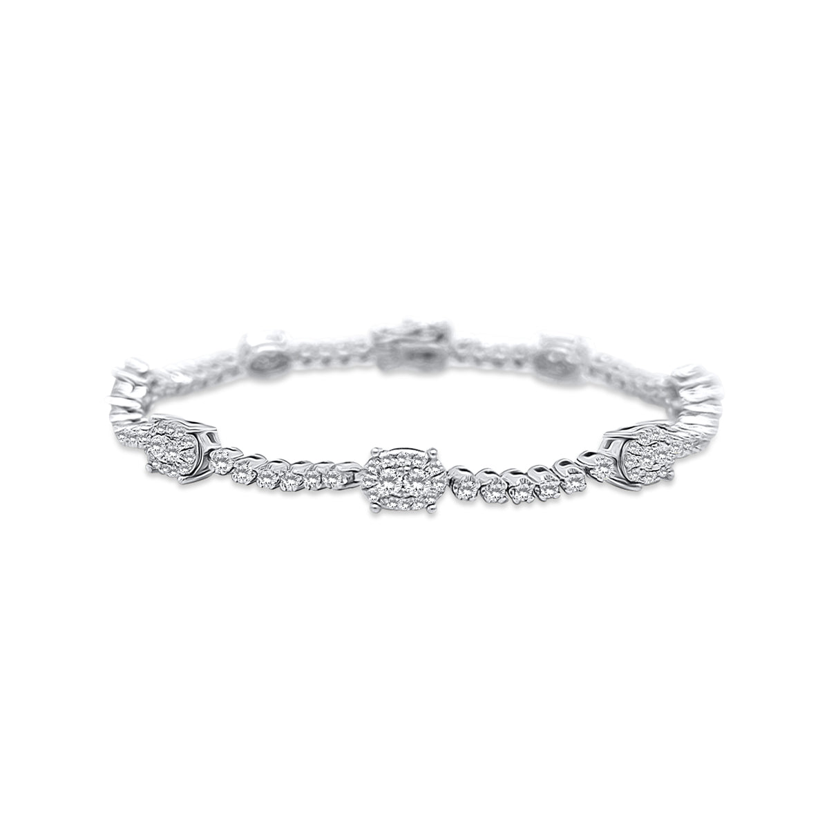 18K White Gold 2.27ct Diamond Tennis Bracelet