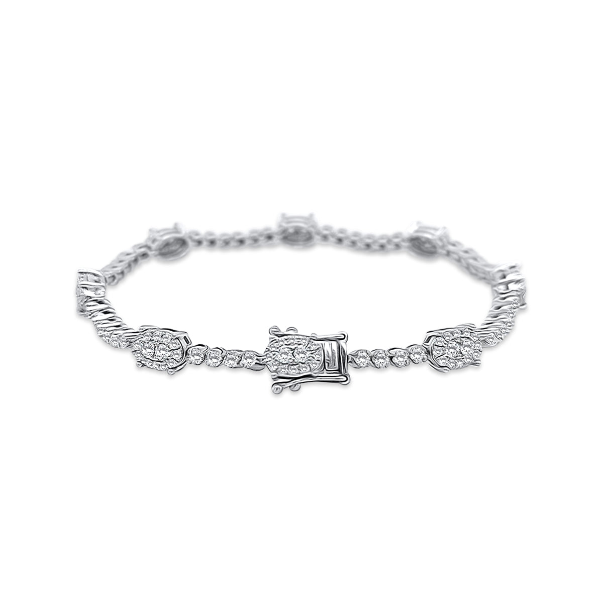 18K White Gold 2.27ct Diamond Tennis Bracelet