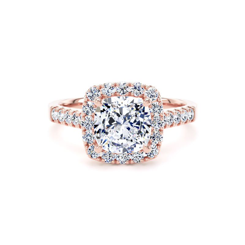 Zoya Cushion Cut Engagement Ring in 18ct Rose Gold