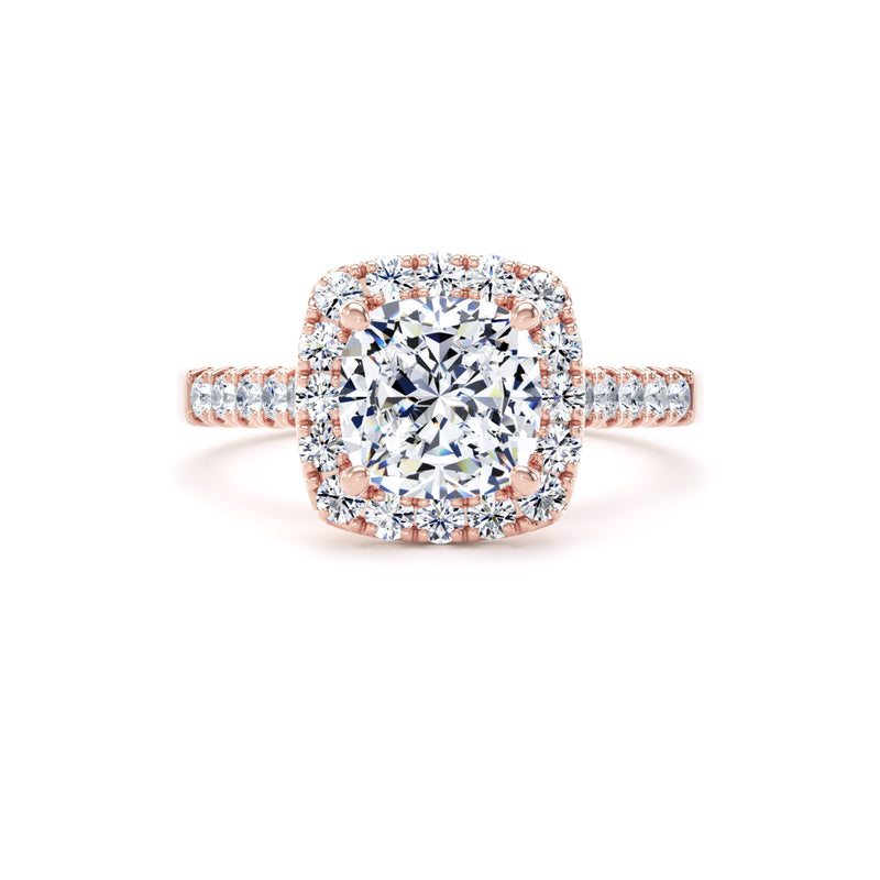 Zoya Cushion Cut Engagement Ring in 18ct Rose Gold