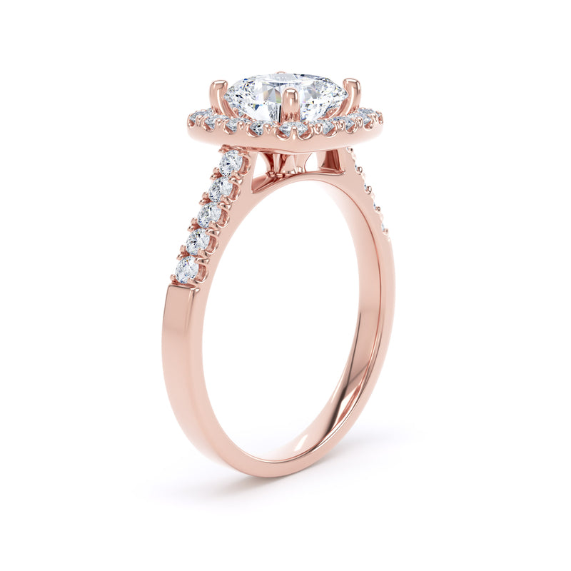Zoya Cushion Cut Engagement Ring in 18ct Rose Gold