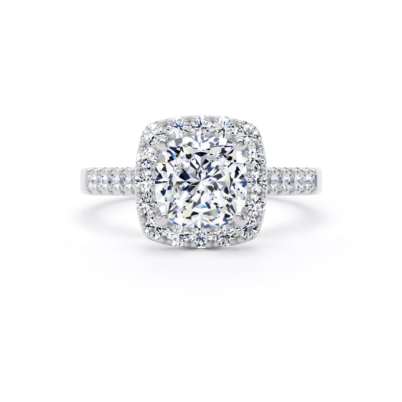 Zoya Cushion Cut Engagement Ring in 18ct White Gold
