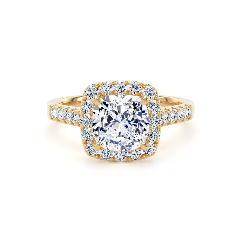 Zoya Cushion Cut Engagement Ring in 18ct Yellow Gold