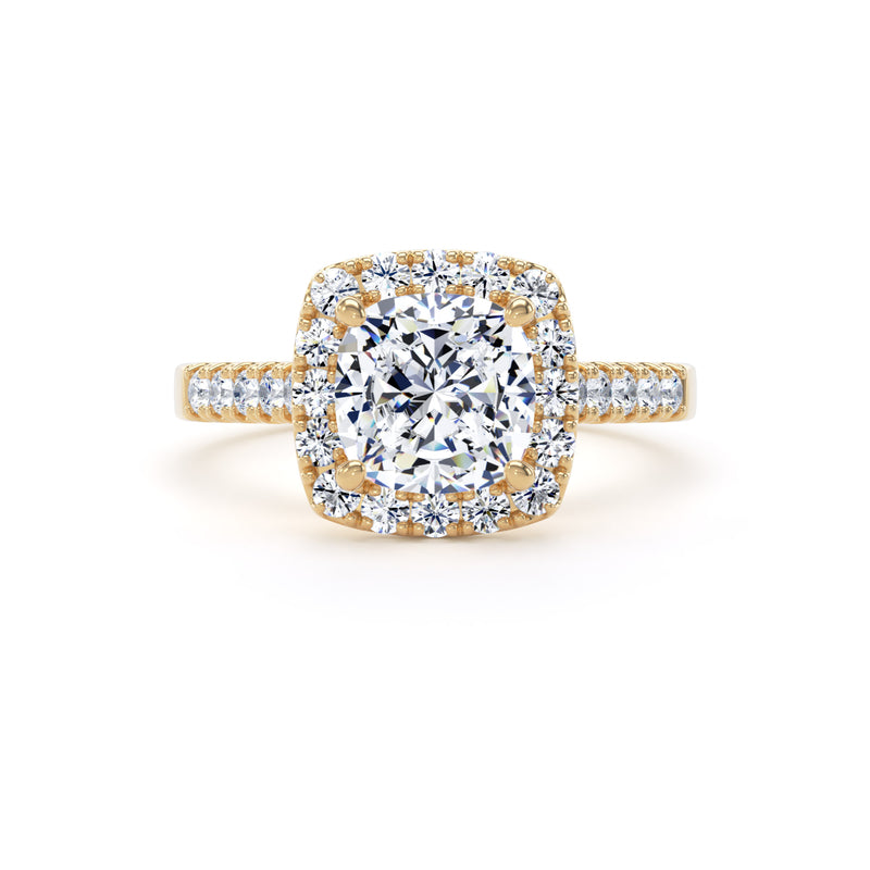 Zoya Cushion Cut Engagement Ring in 9ct Yellow Gold