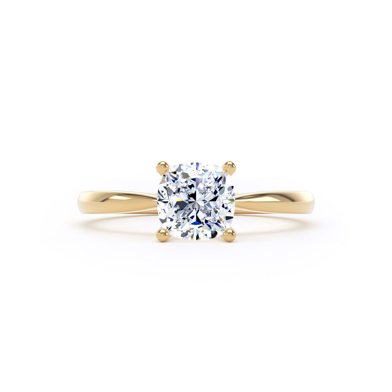Yara Cushion Cut Engagement Ring in 18ct Yellow Gold