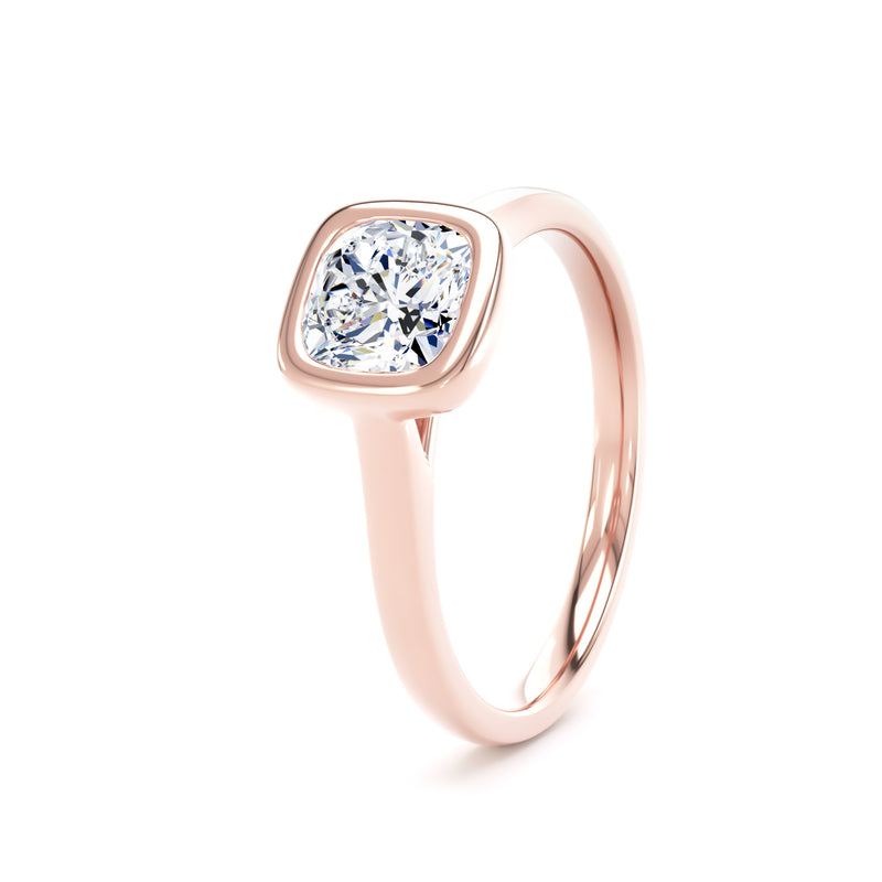 Wynn Cushion Cut Engagement Ring in 18ct Rose Gold