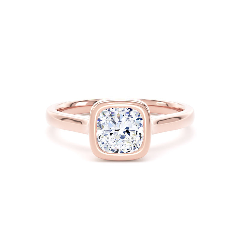 Wynn Cushion Cut Engagement Ring in 9ct Rose Gold