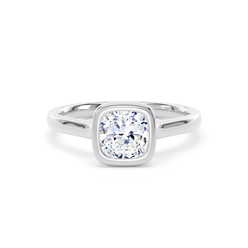 Wynn Cushion Cut Engagement Ring in 18ct White Gold