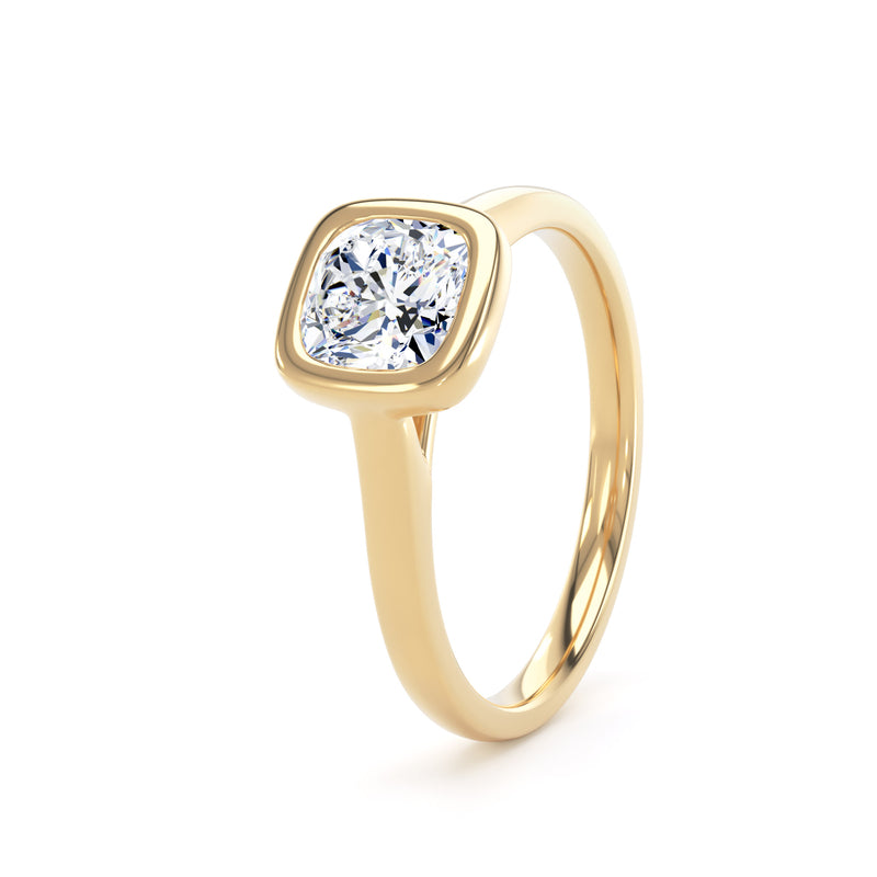 Wynn Cushion Cut Engagement Ring in 9ct Yellow Gold