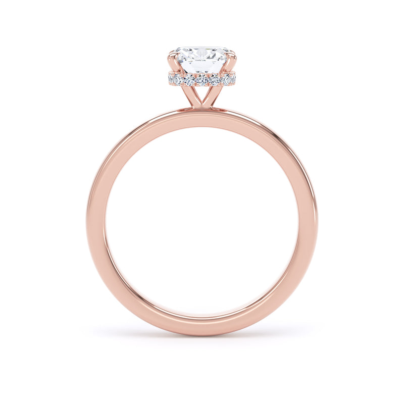 Vale Cushion Cut Engagement Ring in 18ct Rose Gold