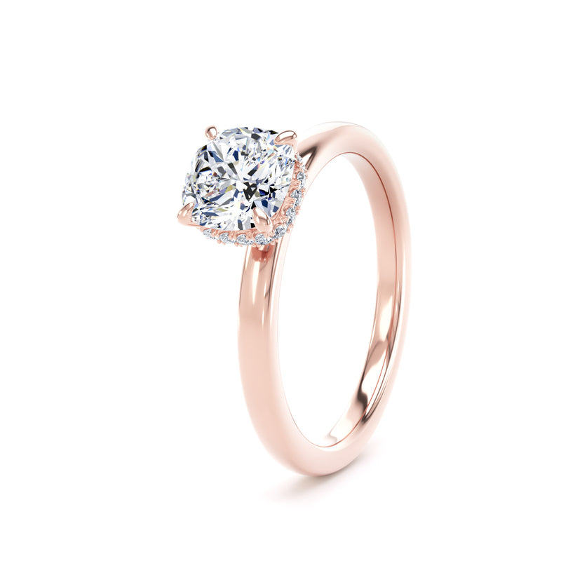 Vale Cushion Cut Engagement Ring in 9ct Rose Gold