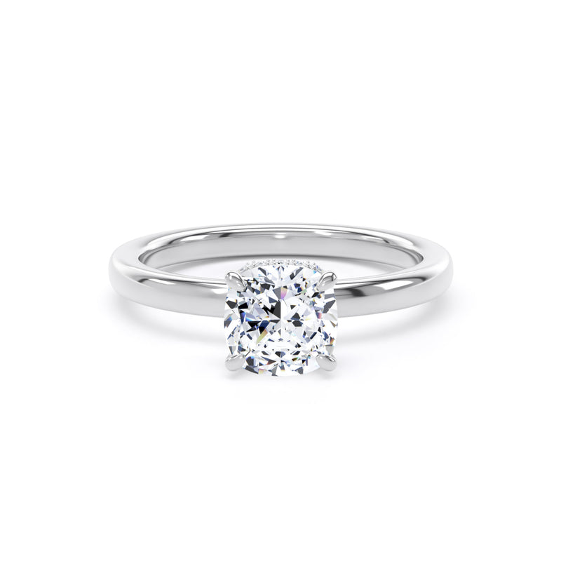 Vale Cushion Cut Engagement Ring in 9ct White Gold