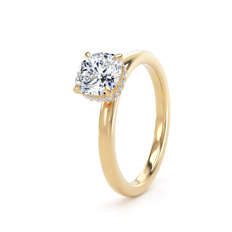 Vale Cushion Cut Engagement Ring in 18ct Yellow Gold