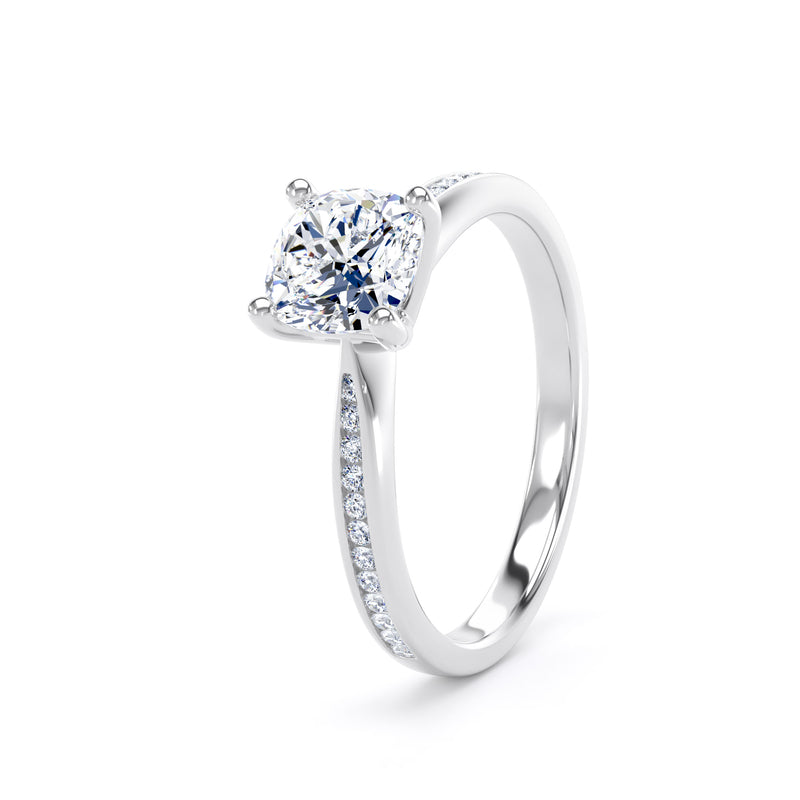Tessa Cushion Cut Engagement Ring in 18ct White Gold