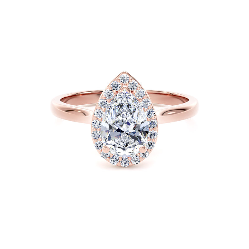 Suri Pear Cut Engagement Ring in 18ct Rose Gold