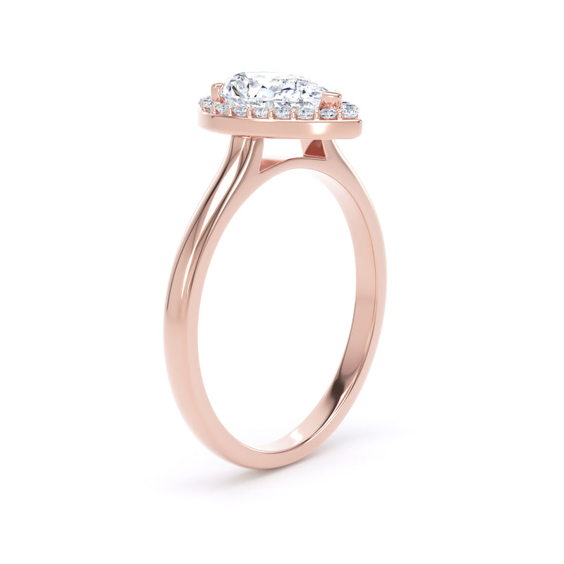 Suri Pear Cut Engagement Ring in 9ct Rose Gold