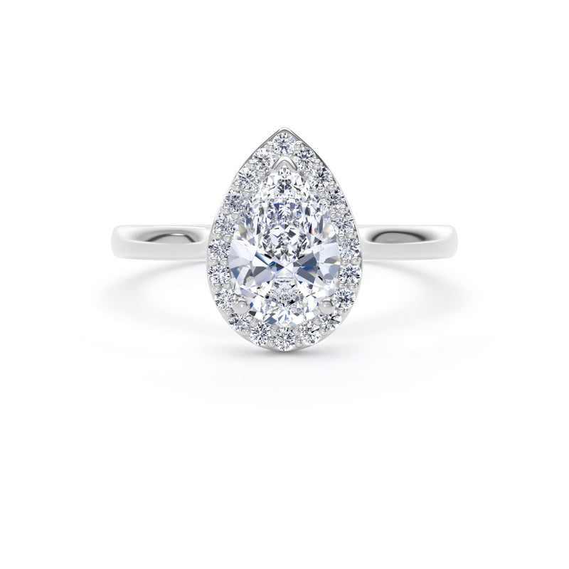 Suri Pear Cut Engagement Ring in 9ct White Gold