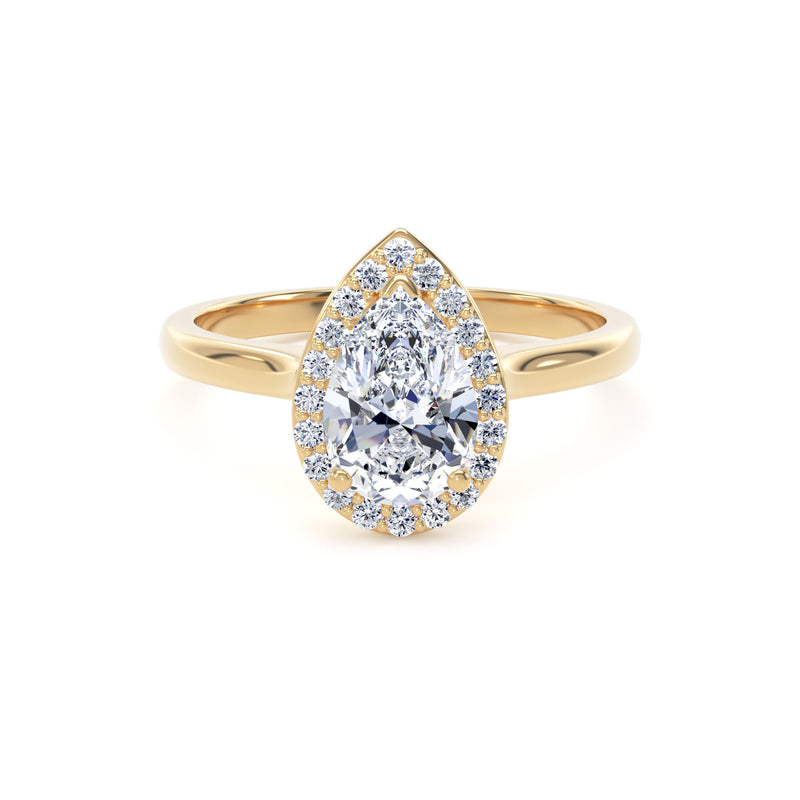 Suri Pear Cut Engagement Ring in 18ct Yellow Gold