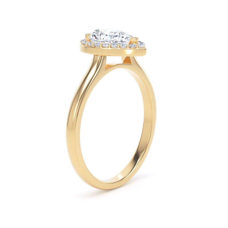 Suri Pear Cut Engagement Ring in 18ct Yellow Gold