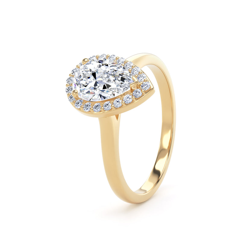 Suri Pear Cut Engagement Ring in 9ct Yellow Gold