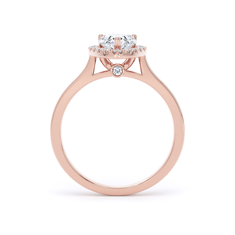 Reina Pear Cut Engagement Ring in 18ct Rose Gold