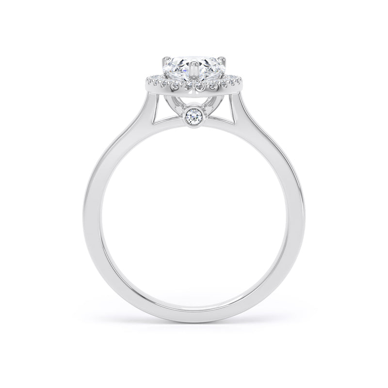 Reina Pear Cut Engagement Ring in 18ct White Gold