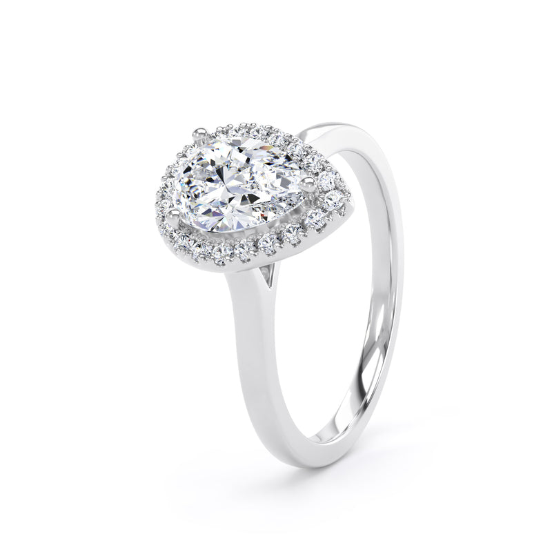 Reina Pear Cut Engagement Ring in 9ct White Gold