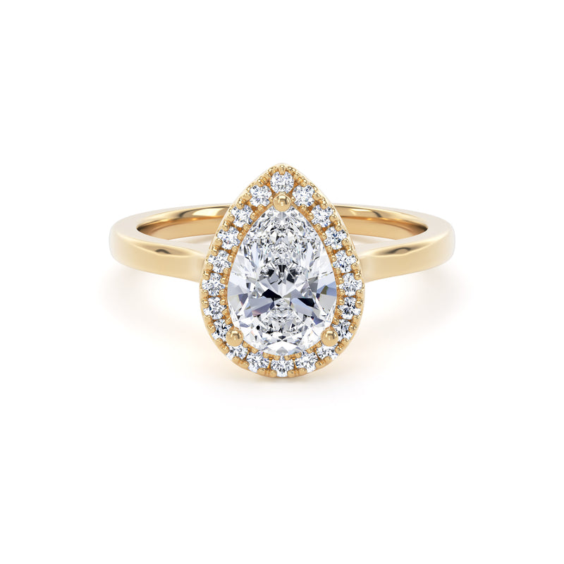 Reina Pear Cut Engagement Ring in 18ct Yellow Gold