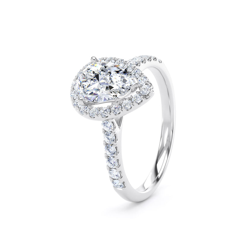 Orla Pear Cut Engagement Ring in Platinum 950
