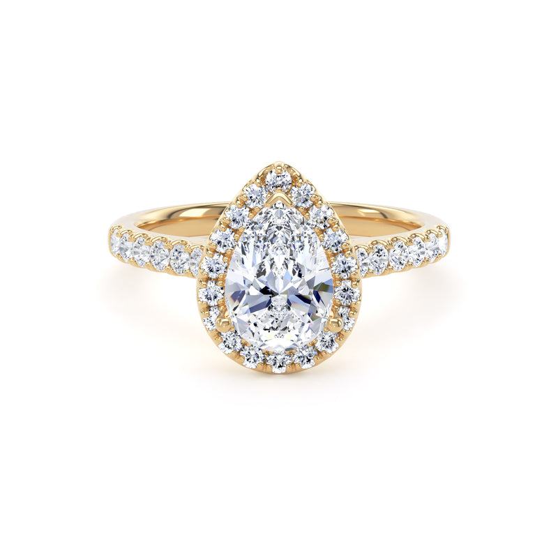 Orla Pear Cut Engagement Ring in 18ct Yellow Gold