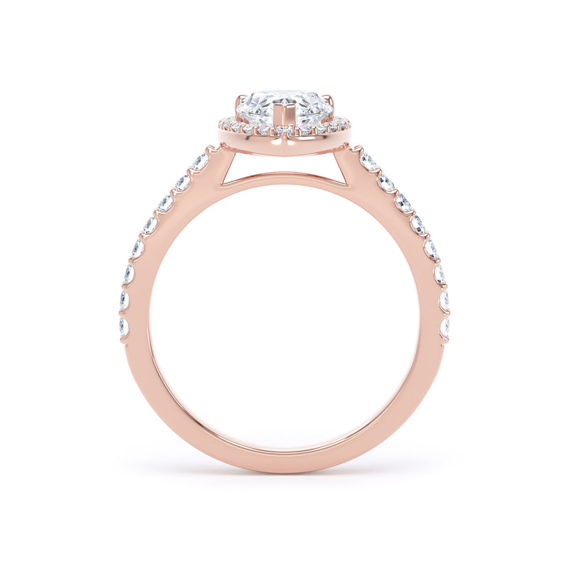Nyla Pear Cut Engagement Ring in 18ct Rose Gold