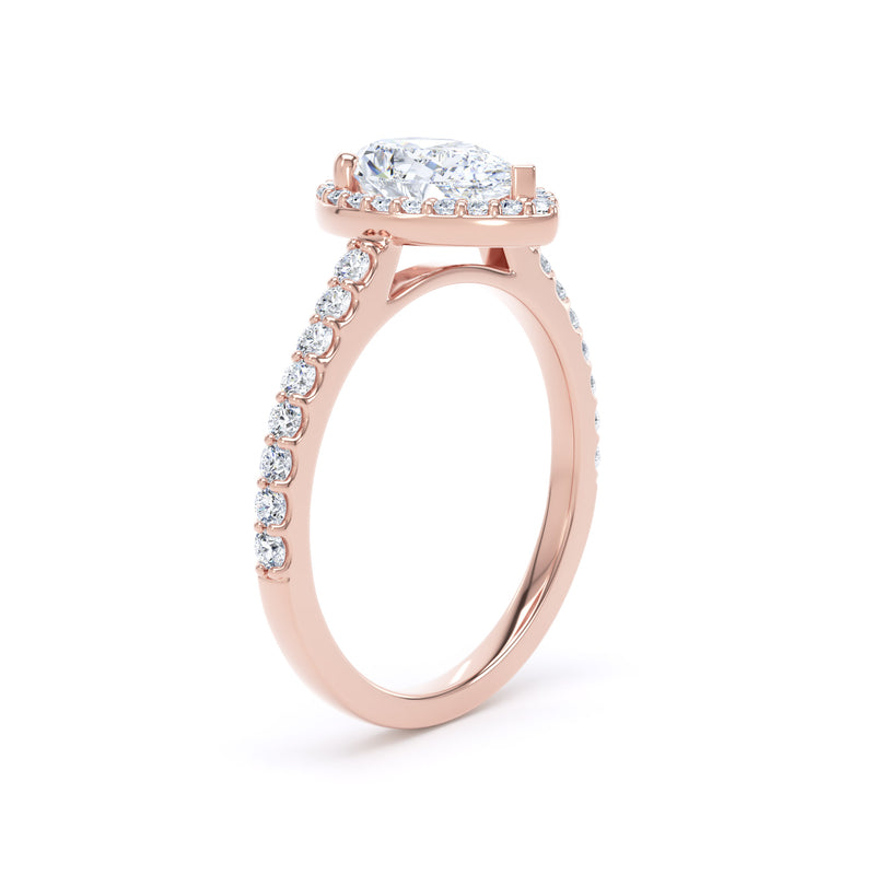 Nyla Pear Cut Engagement Ring in 18ct Rose Gold