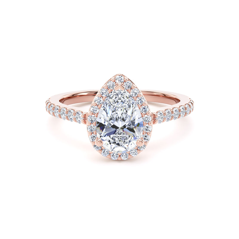 Nyla Pear Cut Engagement Ring in 9ct Rose Gold
