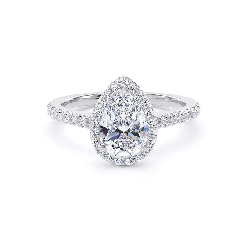 Nyla Pear Cut Engagement Ring in 18ct White Gold