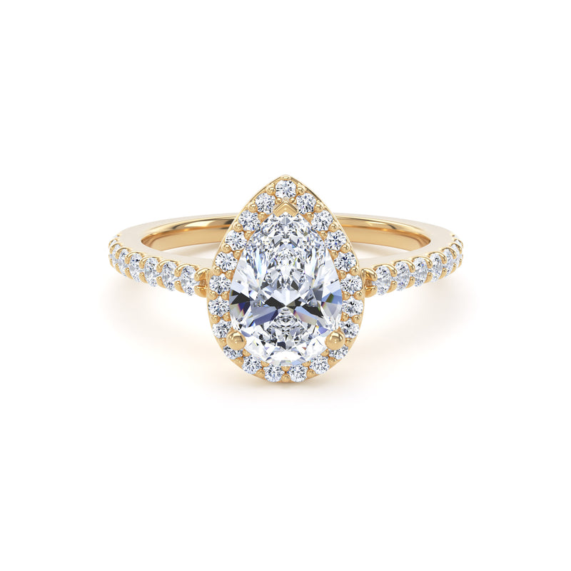 Nyla Pear Cut Engagement Ring in 18ct Yellow Gold
