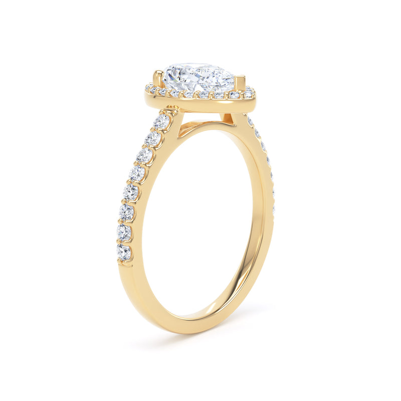 Nyla Pear Cut Engagement Ring in 18ct Yellow Gold