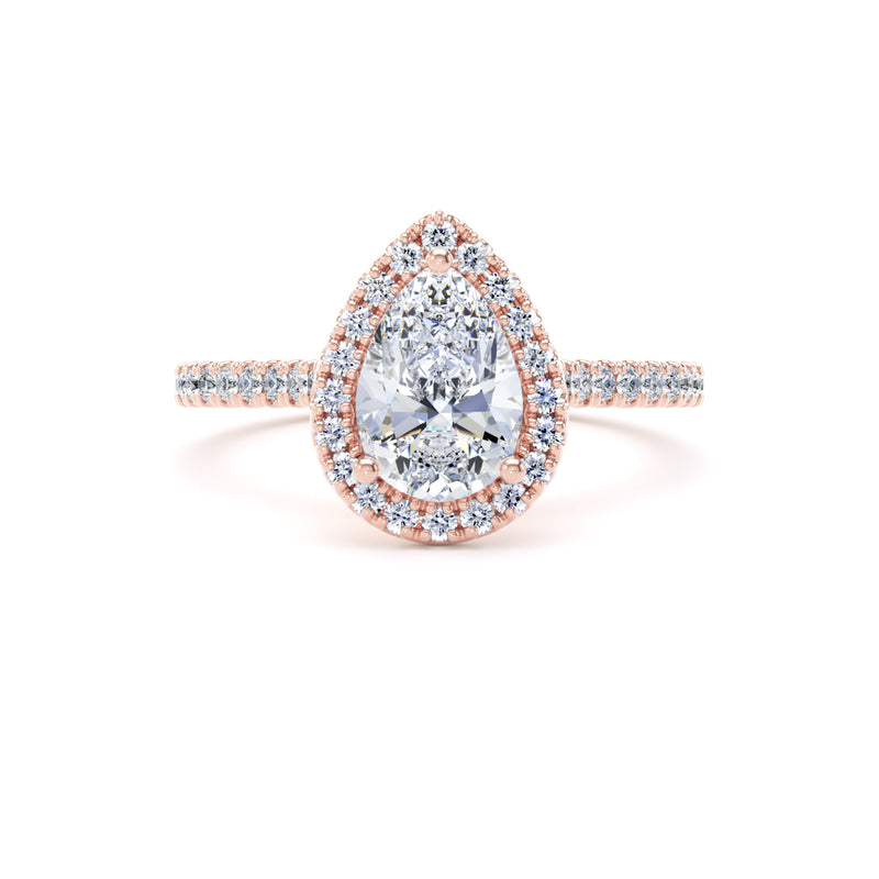 Nell Pear Cut Engagement Ring in 18ct Rose Gold