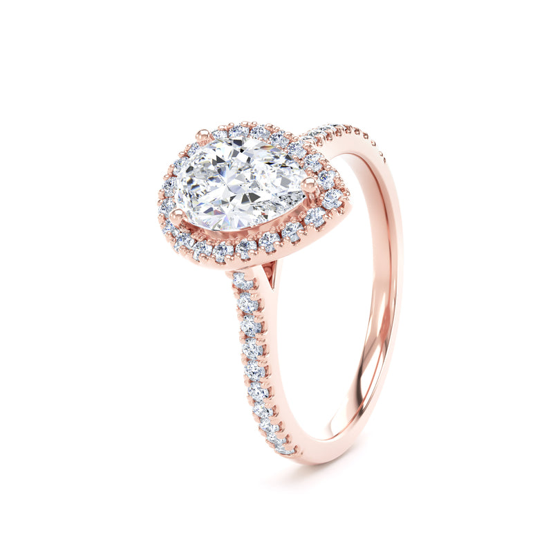 Nell Pear Cut Engagement Ring in 18ct Rose Gold
