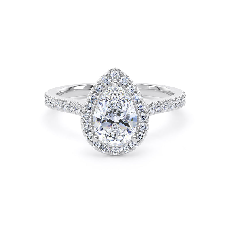 Nell Pear Cut Engagement Ring in 9ct White Gold