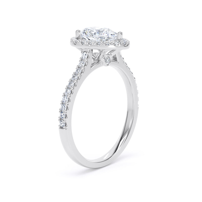 Nell Pear Cut Engagement Ring in 18ct White Gold