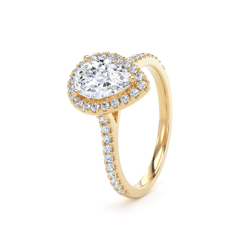 Nell Pear Cut Engagement Ring in 9ct Yellow Gold