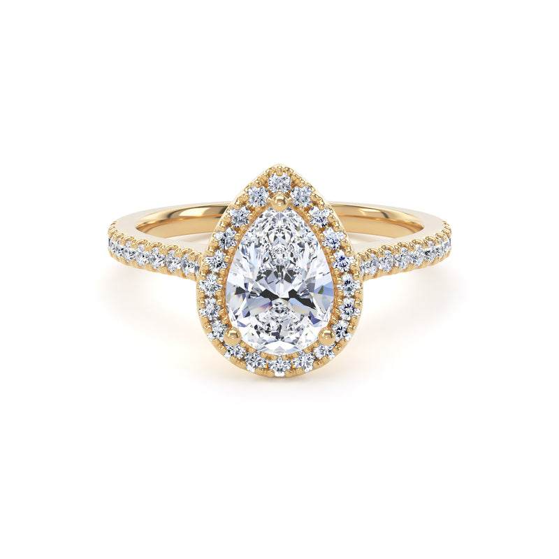 Nell Pear Cut Engagement Ring in 9ct Yellow Gold
