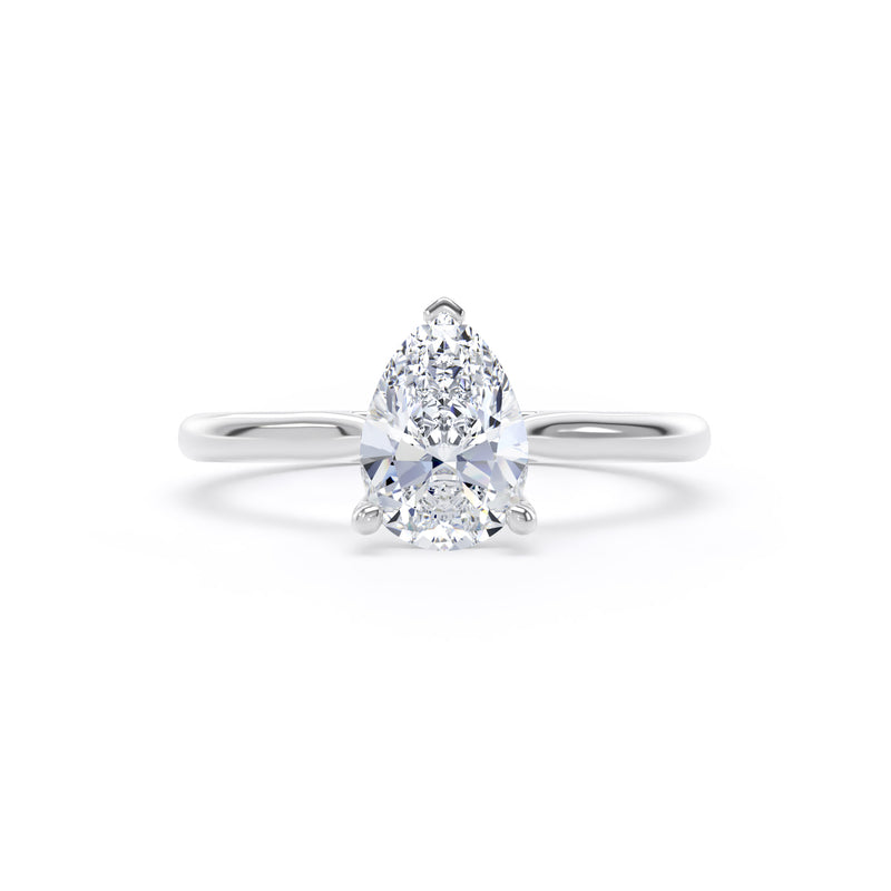 Mara Pear Cut Engagement Ring in 18ct White Gold