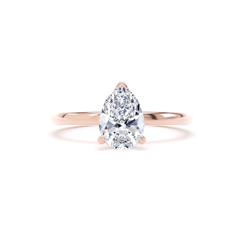 Leda Pear Cut Engagement Ring in 18ct Rose Gold