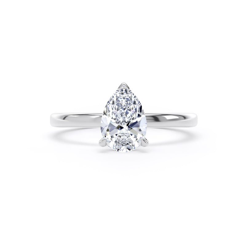 Leda Pear Cut Engagement Ring in Platinum 950