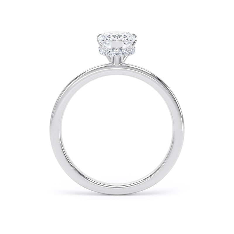 Leda Pear Cut Engagement Ring in 18ct White Gold