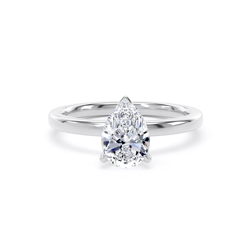 Leda Pear Cut Engagement Ring in Platinum 950