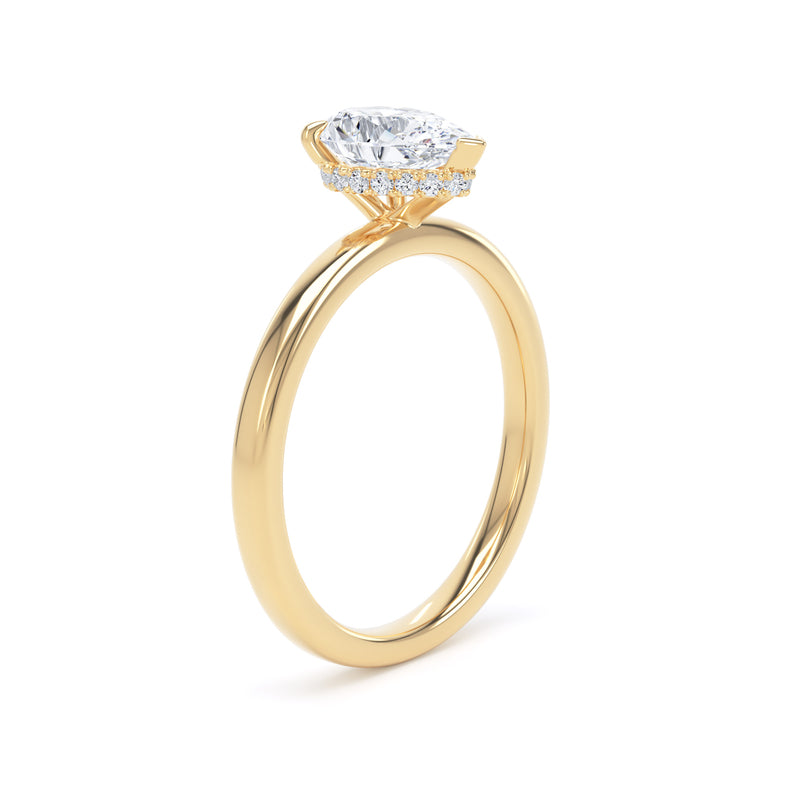 Leda Pear Cut Engagement Ring in 18ct Yellow Gold