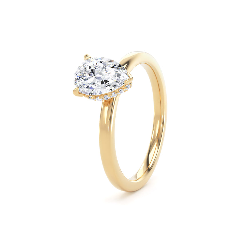 Leda Pear Cut Engagement Ring in 18ct Yellow Gold